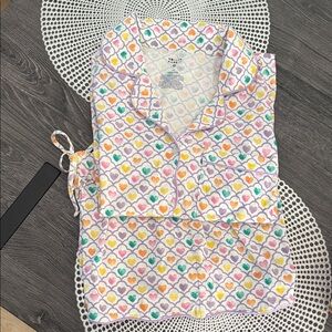 Roller Rabbit x Target Women’s Geo Hearts Short Sleeve/Shorts Pajama Set-XS-NWT